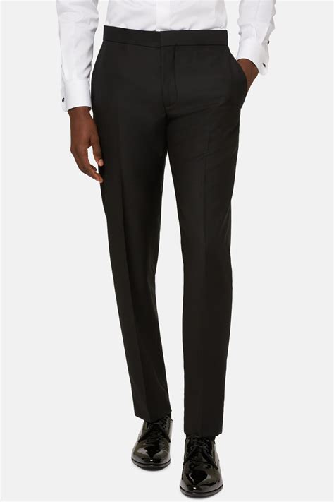 Wool Tuxedo Trousers in Black 